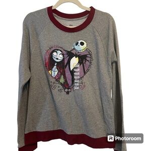 The Nightmare Before Christmas Sally & Jack Skellington Crew Neck Sweatshirt